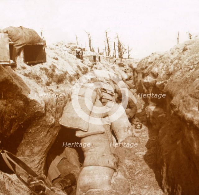 Trenches in Champagne, northern France, c1914-c1918. Artist: Unknown.