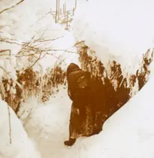 Trenches in the snow, Alsace, eastern France, c1914-c1918