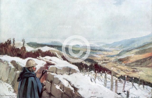 'Trenches Overlooking the Munster Valley with the Rhine in the Distance', January 1916, (1926).Artist: Francois Flameng