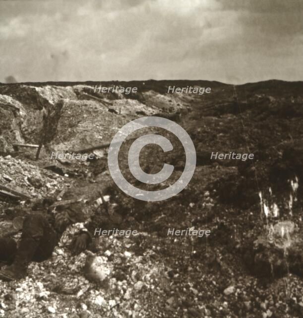 Trenches, Somme, northern France, c1914-c1918. Artist: Unknown.