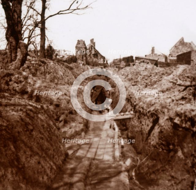 Trenches, Somme, northern France, c1914-c1918. Artist: Unknown.