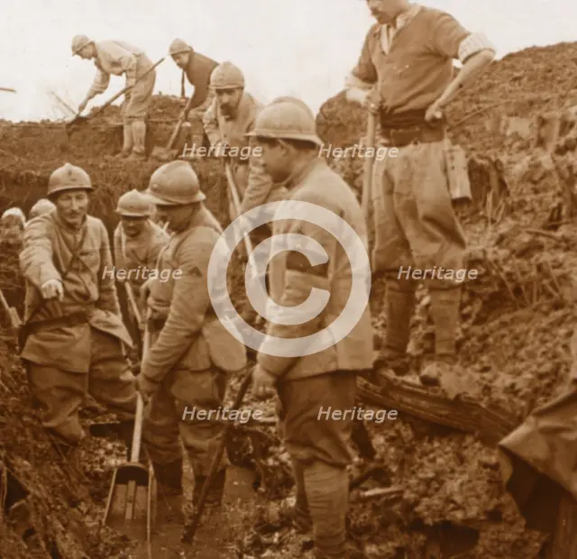 Trenches, Quennevières, northern France, c1914-c1918. Artist: Unknown.