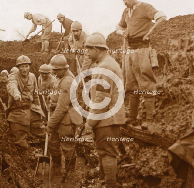 Trenches, Quennevières, northern France, c1914-c1918. Artist: Unknown.