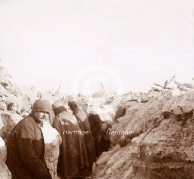 Trenches, Tahure, northern France, c1914-c1918. Artist: Unknown.