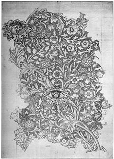 Trent pattern printed linen, 1892 (1934).Artist: William Morris