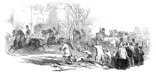 Trent Valley Railway - the Procession at Tamworth, 1845. Creator: Unknown