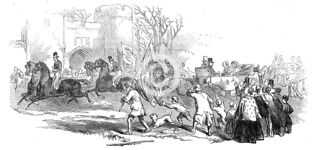 Trent Valley Railway - the Procession at Tamworth, 1845. Creator: Unknown.
