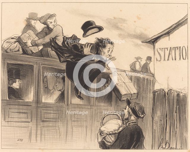 Trente secondes de station, 1843. Creator: Honore Daumier.