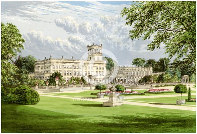 Trentham Hall, Staffordshire, home of the Duke of Sutherland, c1880. Artist: Unknown