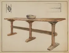 Trestle Table, 1936. Creator: Fletcher Hanks