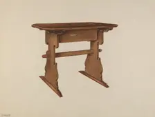 Trestle Table, c. 1939. Creator: Charles Henning