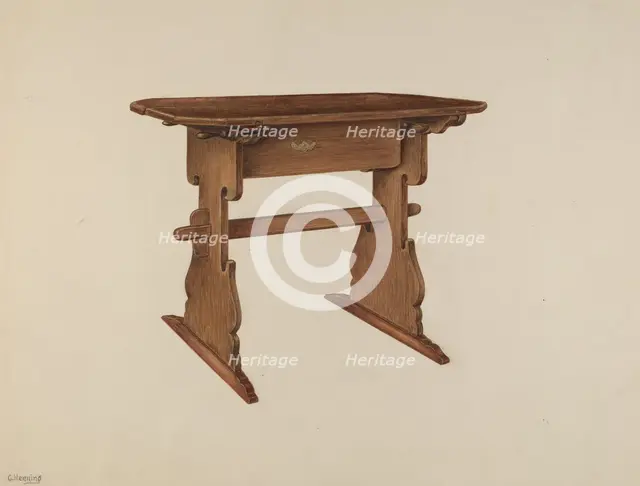 Trestle Table, c. 1939. Creator: Charles Henning.