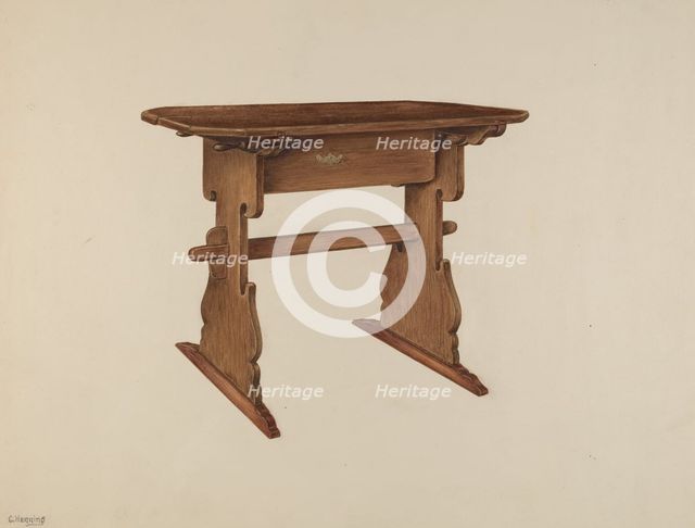 Trestle Table, c. 1939. Creator: Charles Henning.