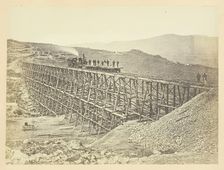 Trestle Work, Promontroy Point, Salt Lake Valley, 1868/69. Creator: Andrew Joseph Russell