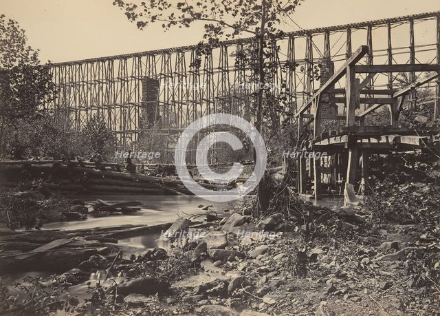 Trestle Bridge at Whiteside, 1860s. Creator: George N. Barnard.