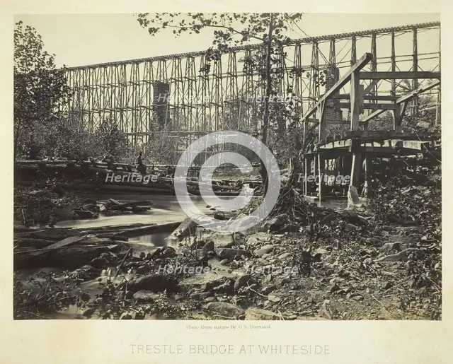 Trestle Bridge at Whiteside, 1864. Creator: George N. Barnard.
