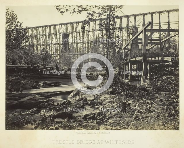 Trestle Bridge at Whiteside, 1864. Creator: George N. Barnard.