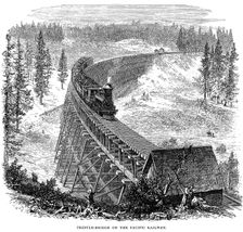Trestle Bridge on the Union Pacific Railroad, USA, 1876. Creator: Unknown