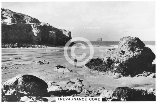 Trevaunance Cove, Cornwall Coast, 1937. Artist: Unknown