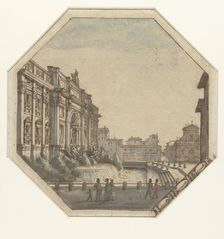 Trevi Fountain, seen from the West, 1787-1811. Creator: Victor Jean Nicolle