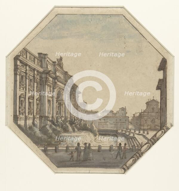 Trevi Fountain, seen from the West, 1787-1811. Creator: Victor Jean Nicolle.