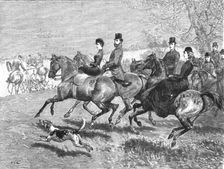 'T.R.H. The Prince and Princess of Wales with their family in the Hunting Field 1891. Creator: Unknown