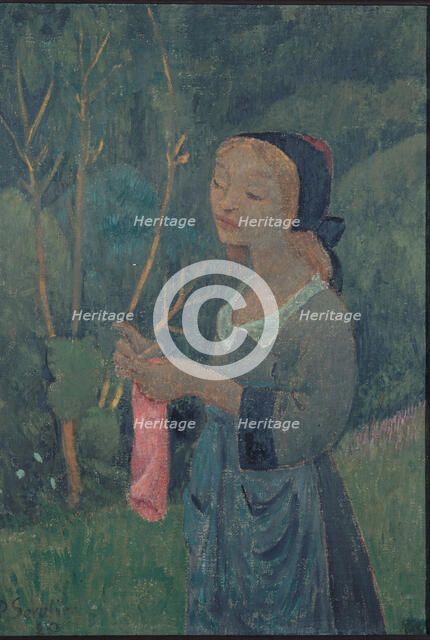 Tricoteuse au bas rose, 1920. Creator: Paul Serusier.