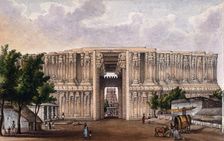 Trichy: first gate at the temple dedicated to Lord Vishnu at Srirangham, (between 1800 and 1899?). Creator: Unknown
