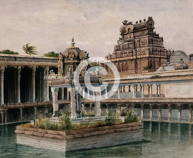 Trichy: the Jambukeswarar temple dedicated to Lord Shiva, (between 1800 and 1899?). Creator: Unknown.