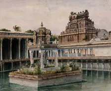 Trichy: the Jambukeswarar temple dedicated to Lord Shiva, (between 1800 and 1899?). Creator: Unknown