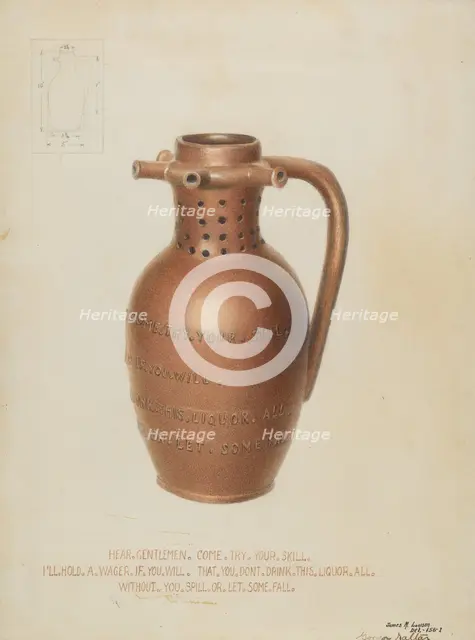 Trick Drinking Mug, c. 1936. Creator: James M. Lawson.