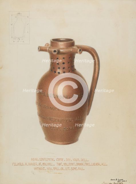 Trick Drinking Mug, c. 1936. Creator: James M. Lawson.