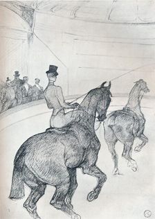 Trick-rider driving tandem c1899 (1934). Artist: Henri de Toulouse-Lautrec