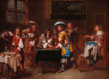 Trictrac Players; Chequers Players, 1648-1710. Creator: Charles Emanuel Biset