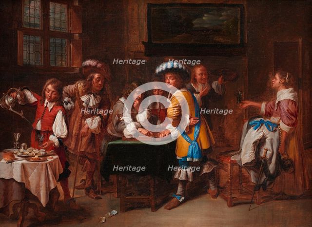 Trictrac Players; Chequers Players, 1648-1710. Creator: Charles Emanuel Biset.
