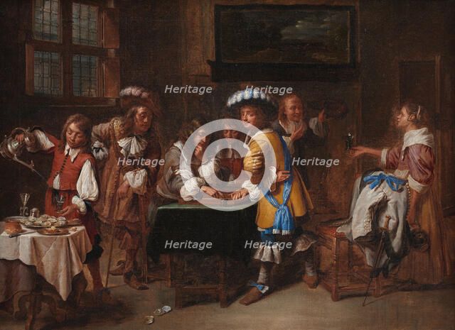 Trictrac Players; Chequers Players, 1648-1710. Creator: Charles Emanuel Biset.