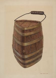 Triangle Field Water Keg, c. 1939. Creator: Roger Deats