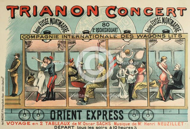 Trianon Concert. Advertisement for the Orient Express show , 1896. Creator: Choubrac, Alfred (1853-1902).