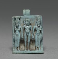 Triad: Horus between Isis and Nephthys, 664-525 BC. Creator: Unknown