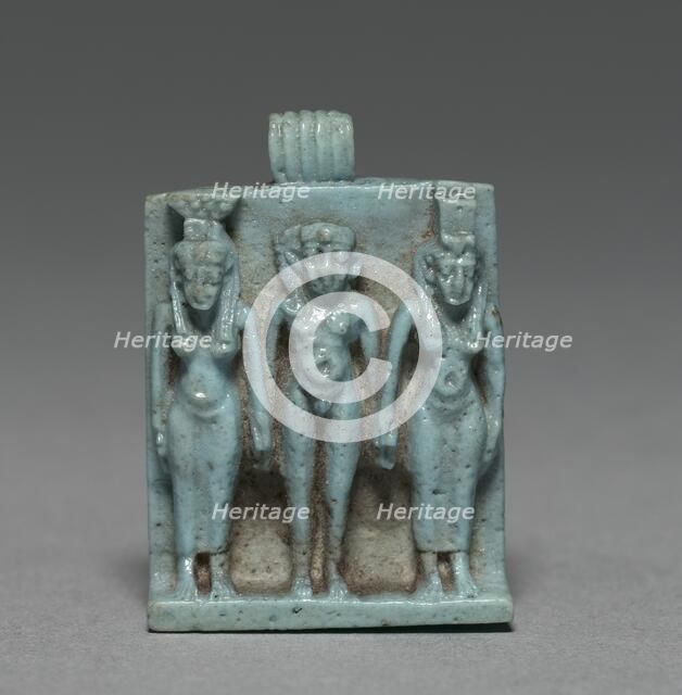 Triad: Horus between Isis and Nephthys, 664-525 BC. Creator: Unknown.