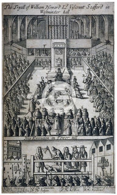Trial and execution of Viscount Stafford, London, 1680. Artist: Anon