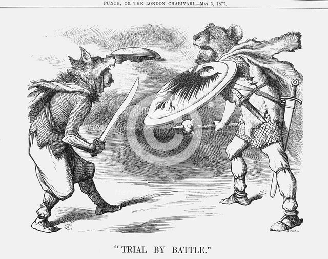 'Trial by Battle', 1877. Creator: Joseph Swain.