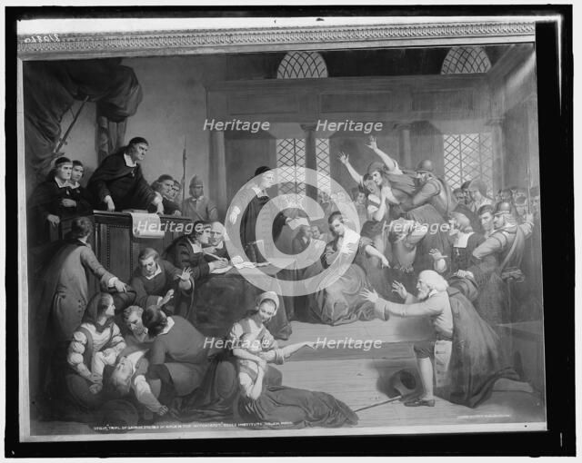Trial of George Jacobs of Salem for witchcraft, c.between 1900 and 1912. Creator: Unknown.