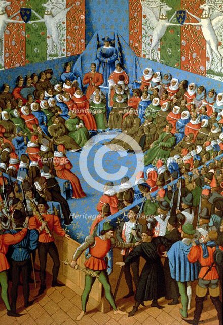 Trial of John Duke of Alençon, accused of conspiring with the English against France, he was brou…