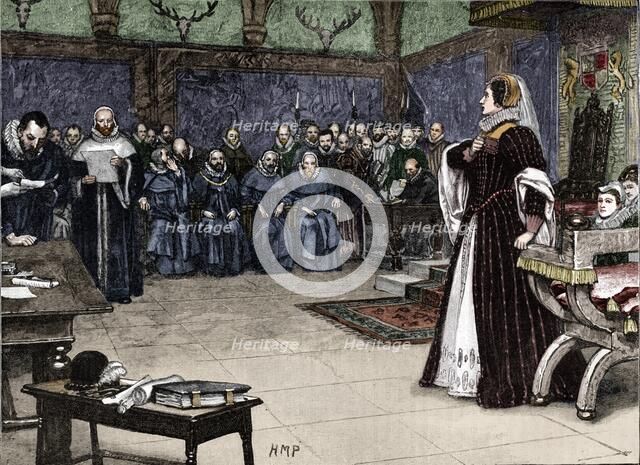 Trial of Mary Queen of Scots in Fotheringhay Castle, 1586 (1905). Artist: Unknown.