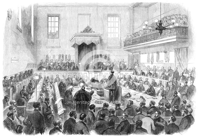 Trial of the Bradford Election Petition at the Borough Courthouse, 1869. Creator: Unknown.
