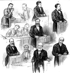 Trial of the Tichborne Claimant: witnesses for the defence, 1873. Creator: Unknown