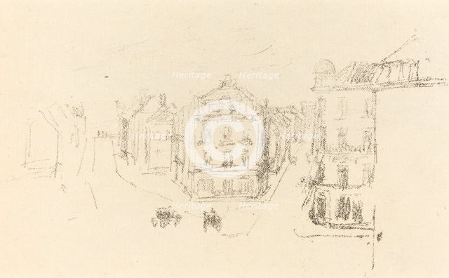 Trial Sketch: Grand Rue, Dieppe, c. 1891. Creator: James Abbott McNeill Whistler.