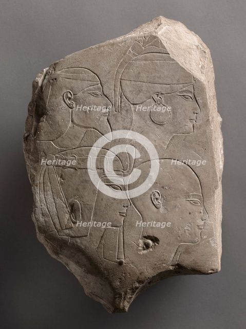 Trial Piece Worked on Both Sides, c. 1391-1353 BC. Creator: Unknown.