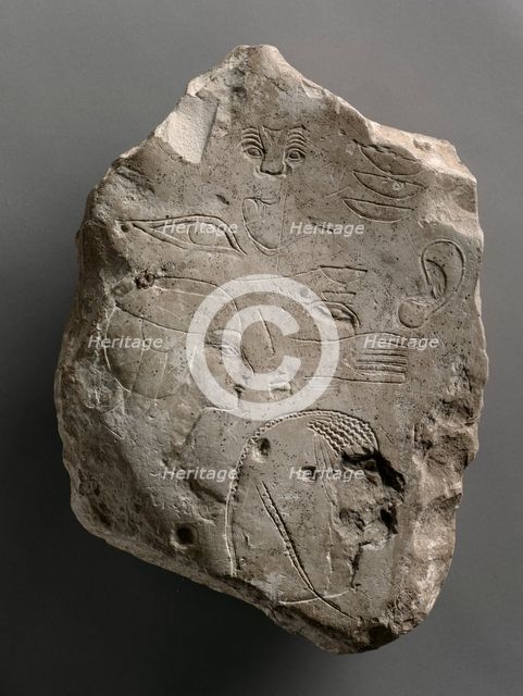 Trial Piece Worked on Both Sides, c. 1391-1353 BC. Creator: Unknown.